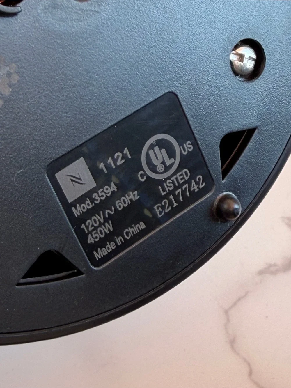 Nespresso Black & Silver Aeroccino Milk Frother